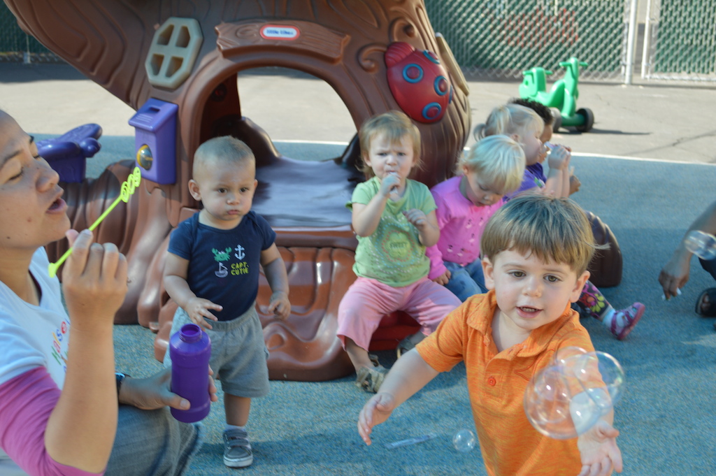 Playing with bubbles is more fun than watching TV! Halsey Schools